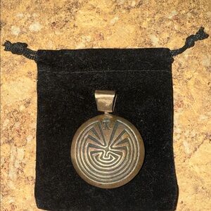 Bronze Labyrinth Pendant